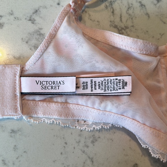 Victoria’s Secret-Body by Victoria nursing bra no wire Pink Lace 36DDD EUC - Picture 10 of 14